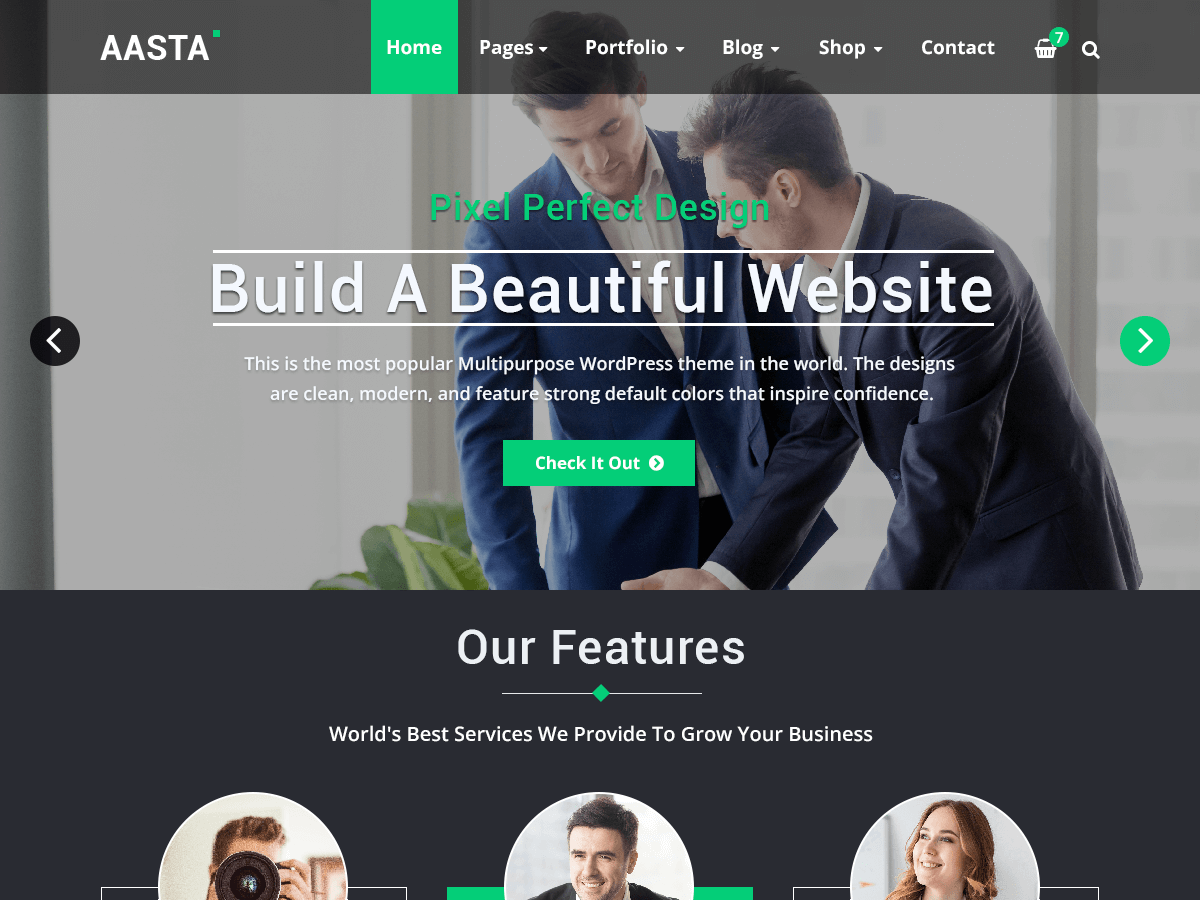 Aasta website example screenshot