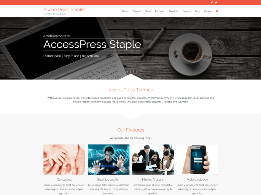 AccessPress Staple website example screenshot