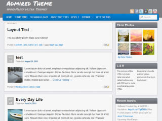 Admired website example screenshot