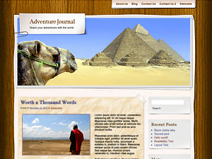 Adventure Journal website example screenshot
