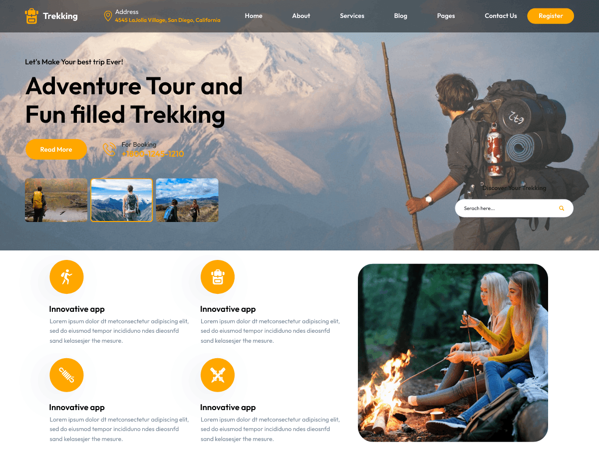 Adventure Tour theme websites examples