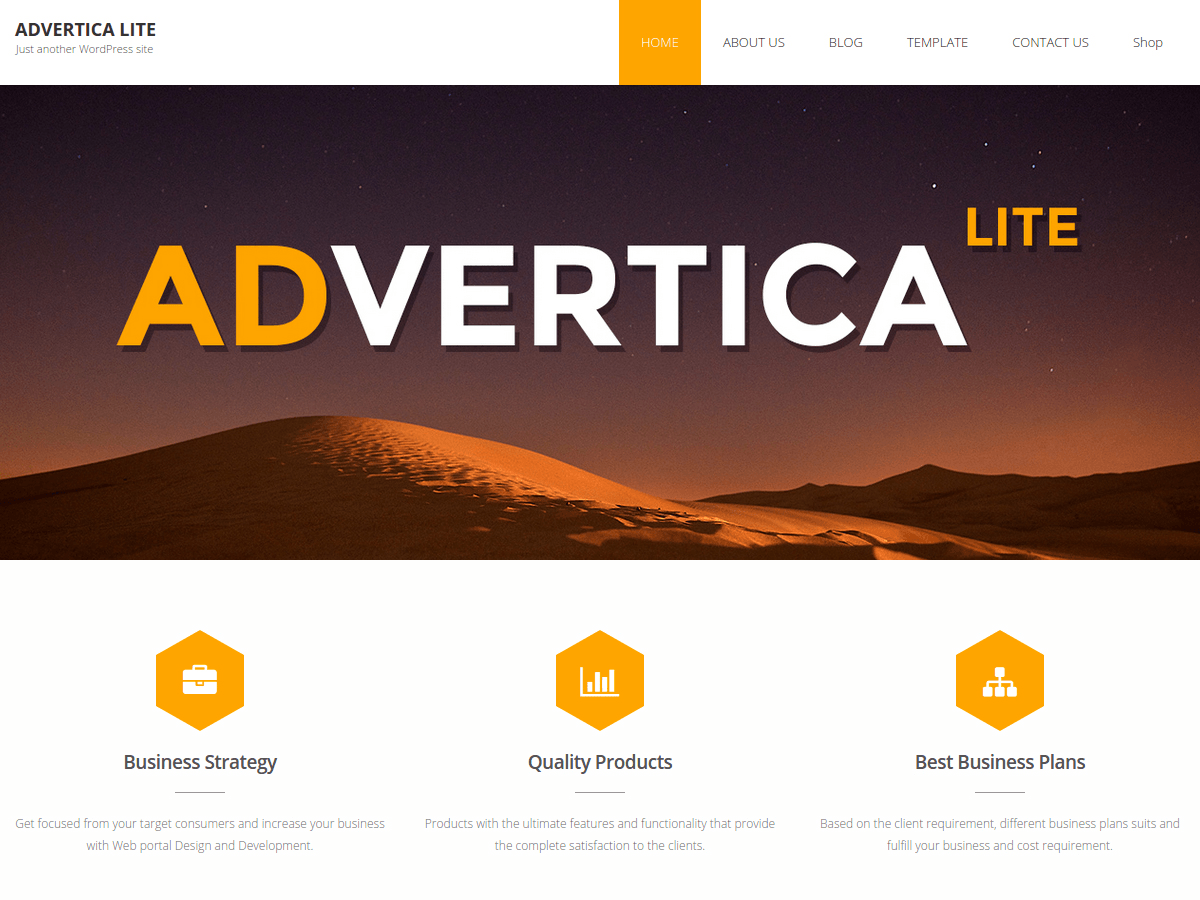 Advertica Lite website example screenshot