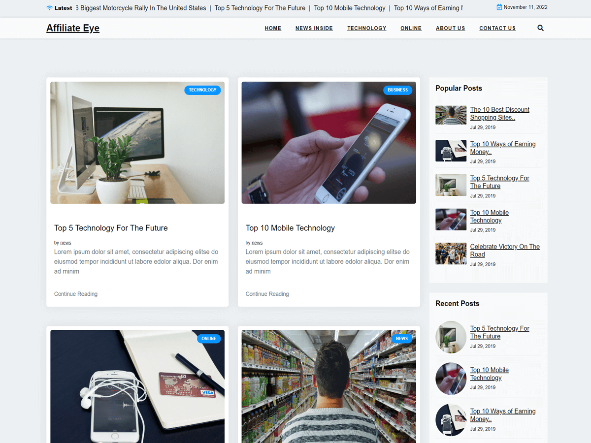 affiliate-eye theme websites examples