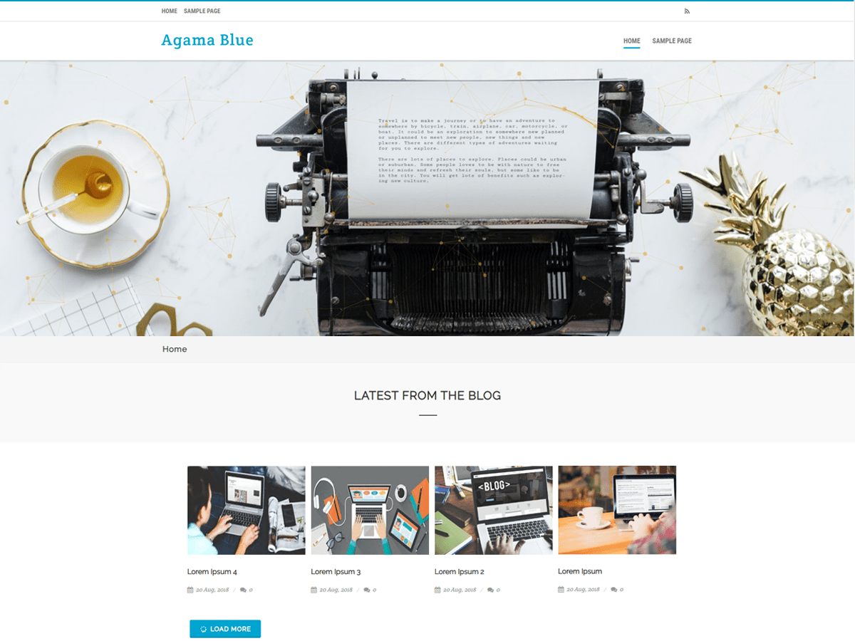 Agama Blue website example screenshot