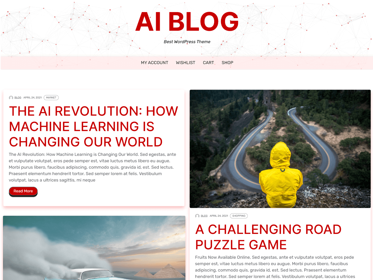 ai-blog theme websites examples