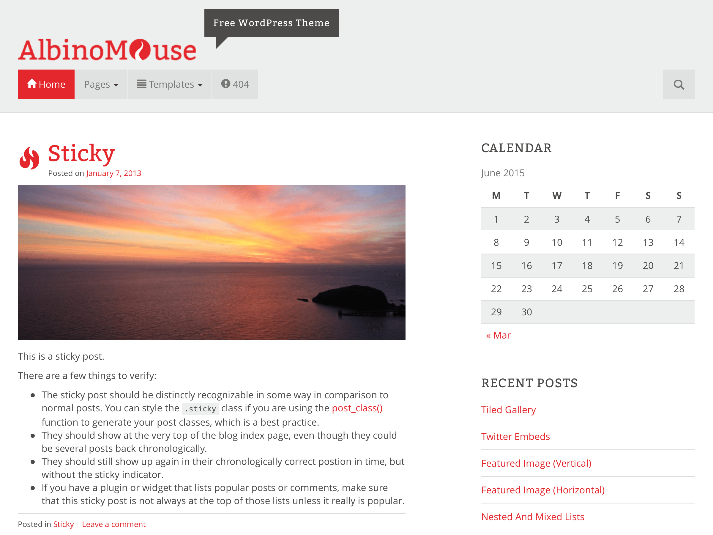 AlbinoMouse website example screenshot