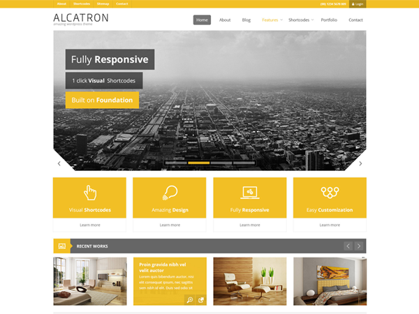 Alcatron theme websites examples