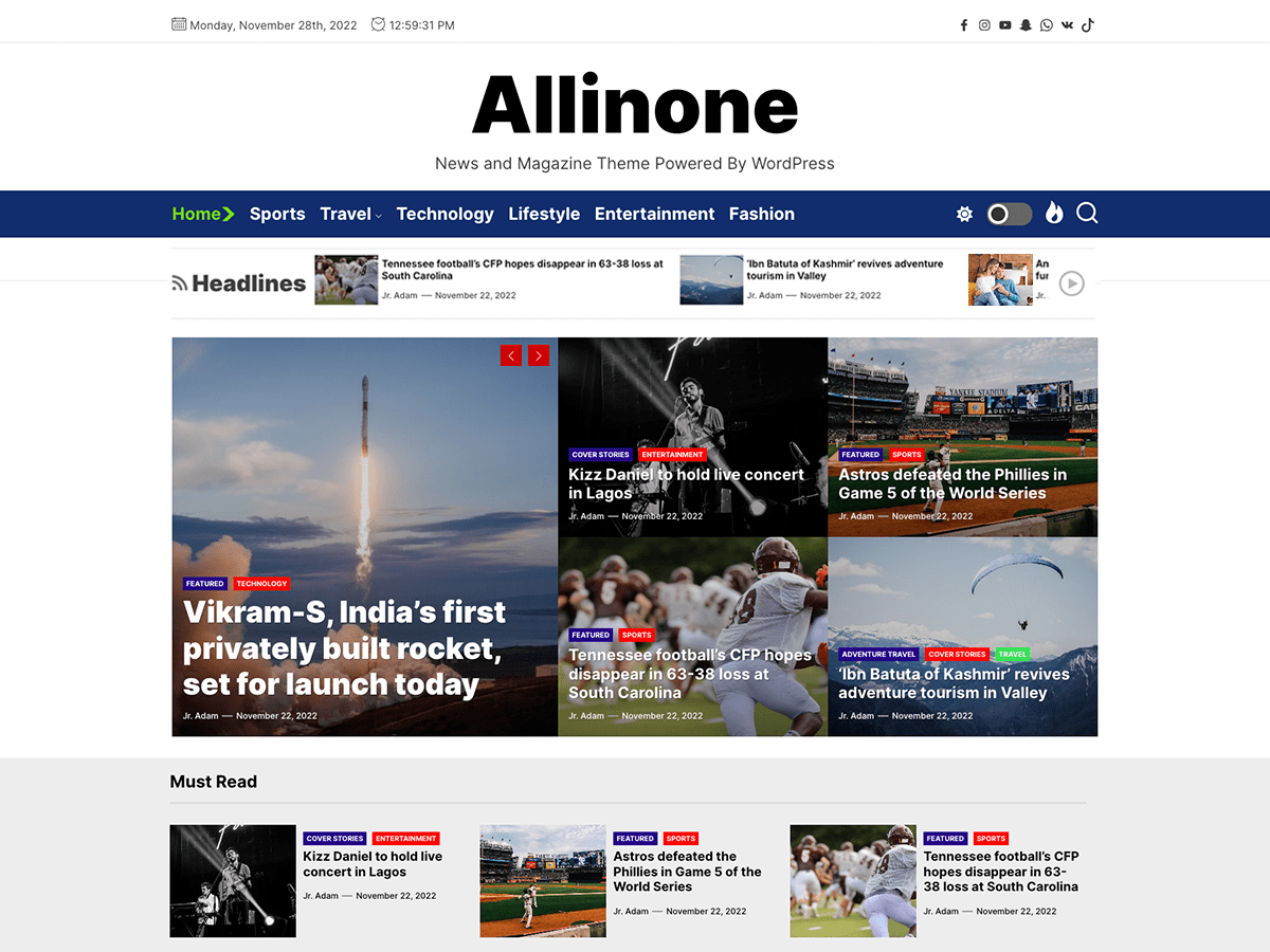 allinone WordPress theme, websites list used allinone theme allinone theme websites examples