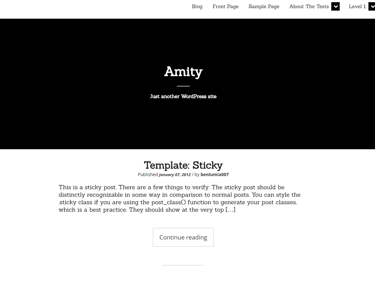 Amity theme websites examples