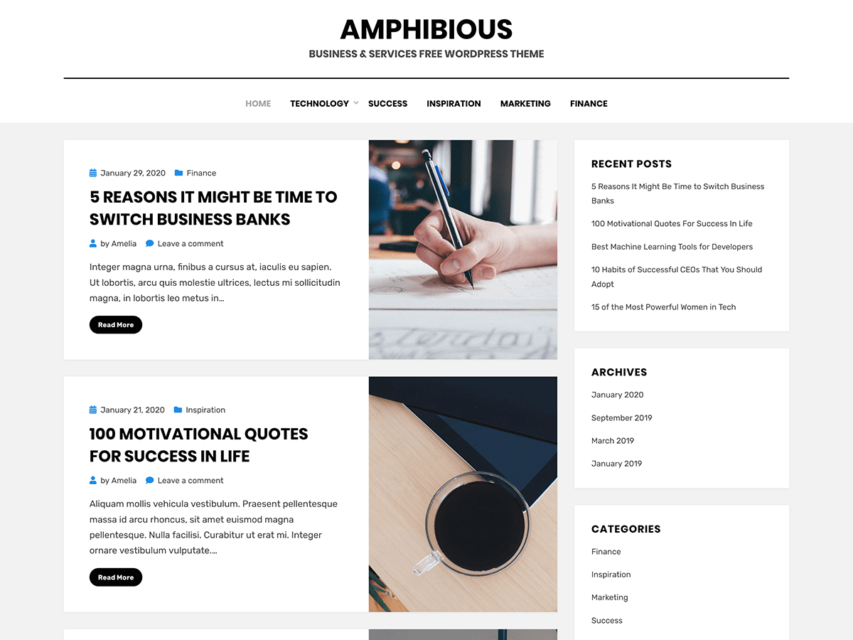 Amphibious website example screenshot