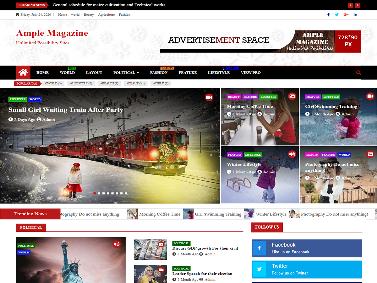 Ample Magazine website example screenshot