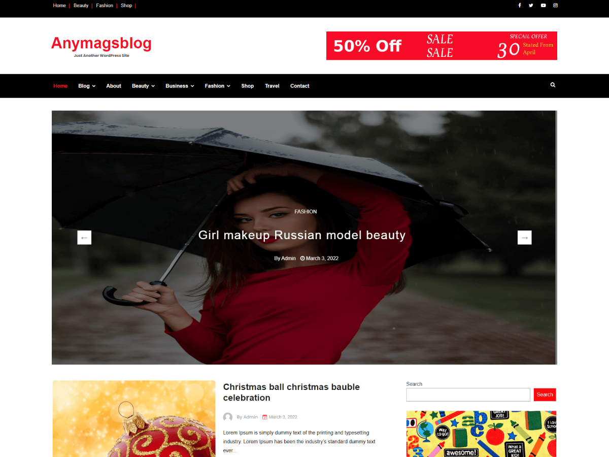 Anymags Blog theme websites examples