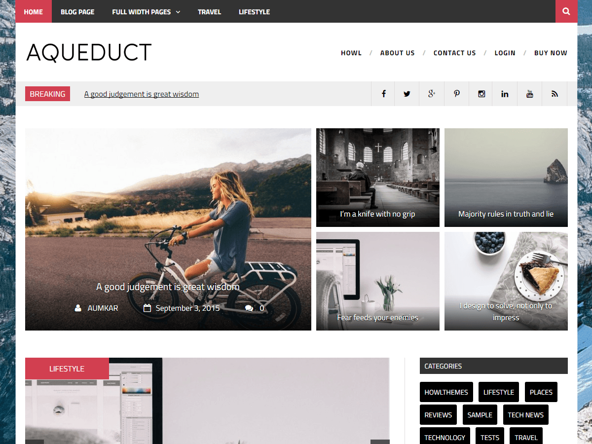 Aqueduct theme websites examples