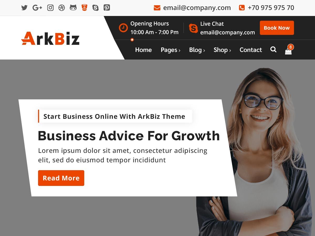 arkbiz WordPress theme, websites list used arkbiz theme arkbiz theme websites examples
