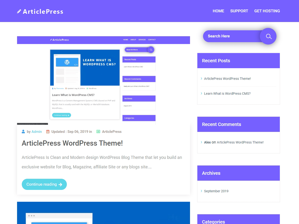 ArticlePress theme websites examples