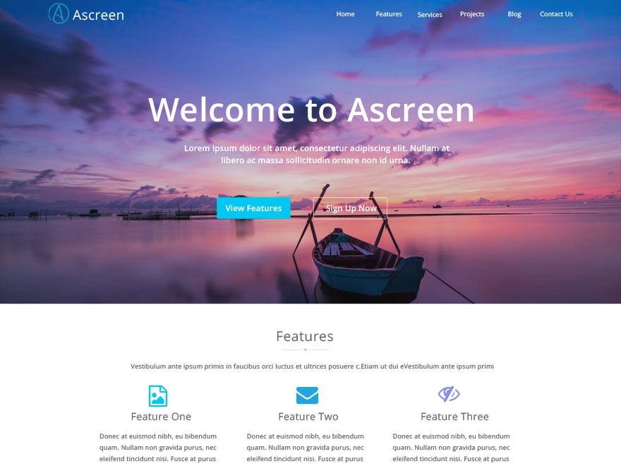 ascreen theme websites examples