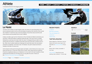 Athlete website example screenshot