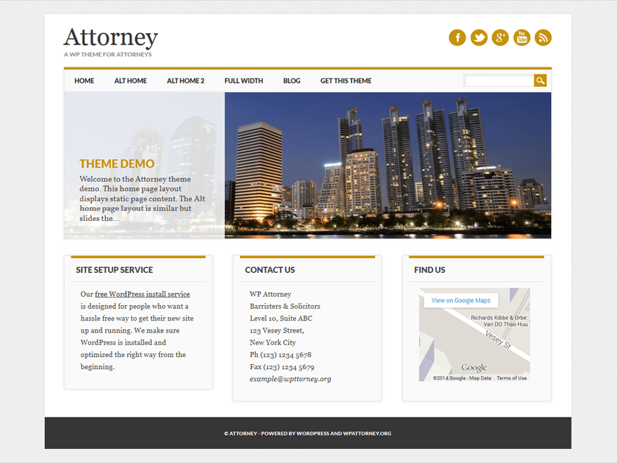 Attorney website example screenshot