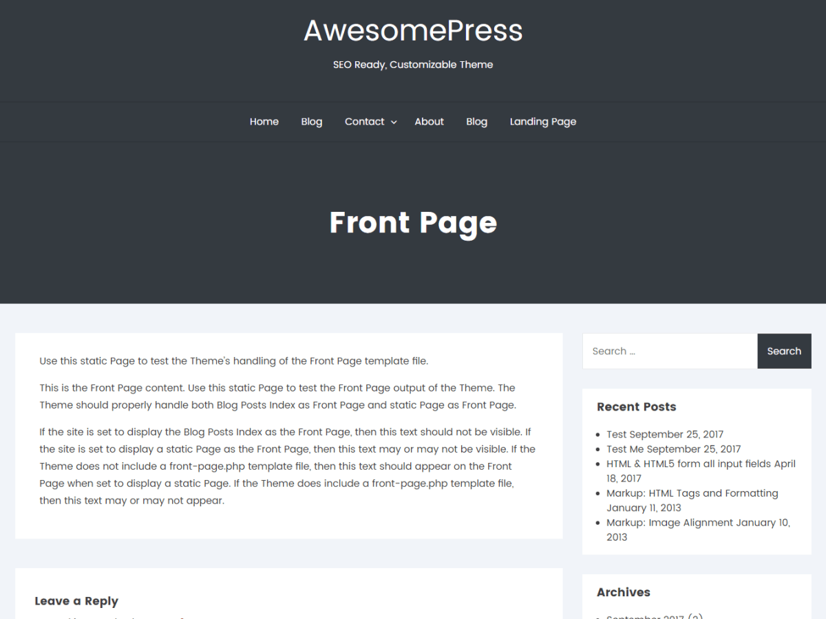 awesomepress theme websites examples