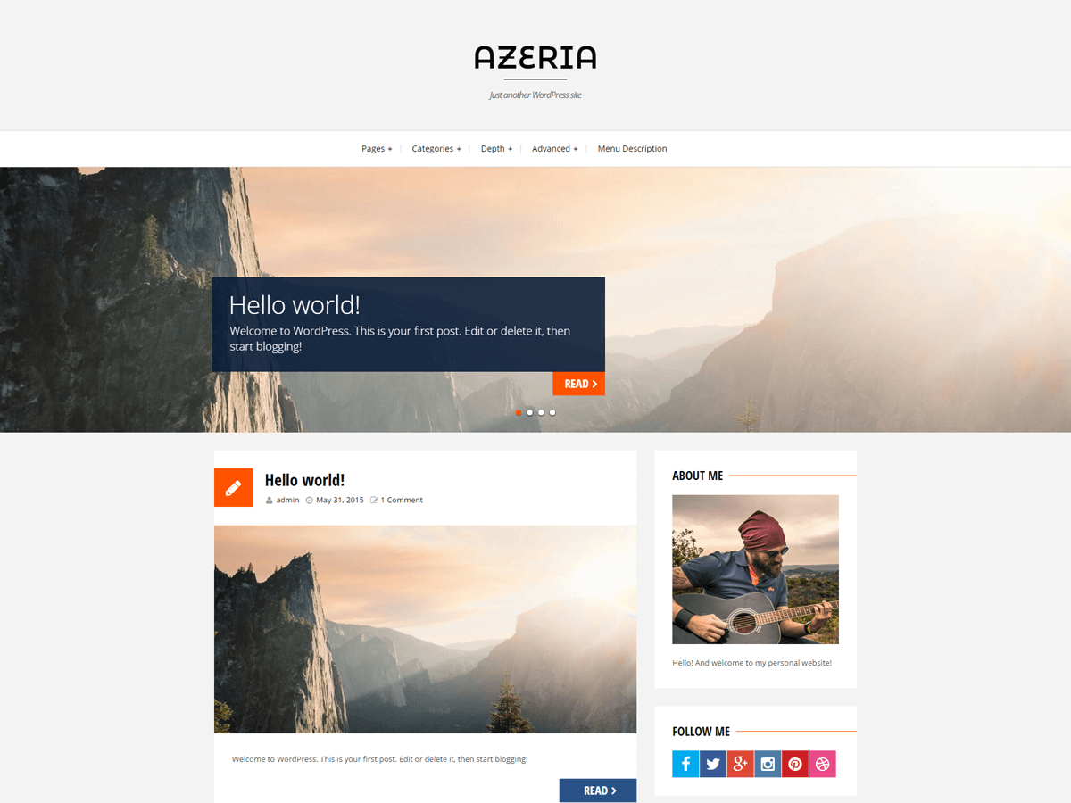 azeria theme websites examples