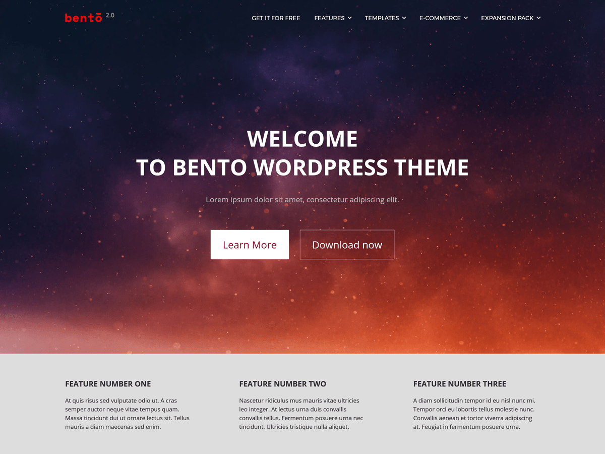 Bento website example screenshot