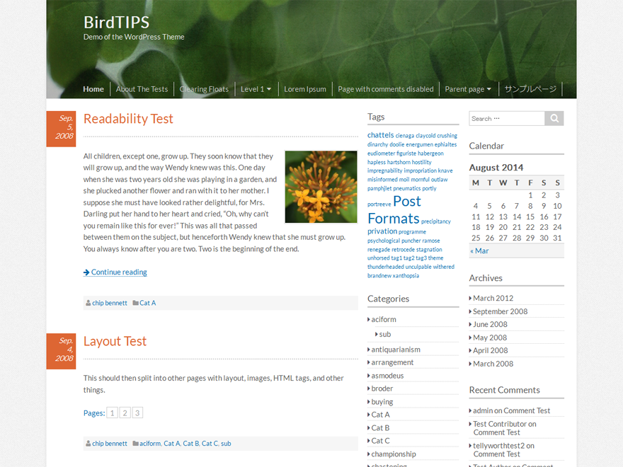 BirdTIPS website example screenshot