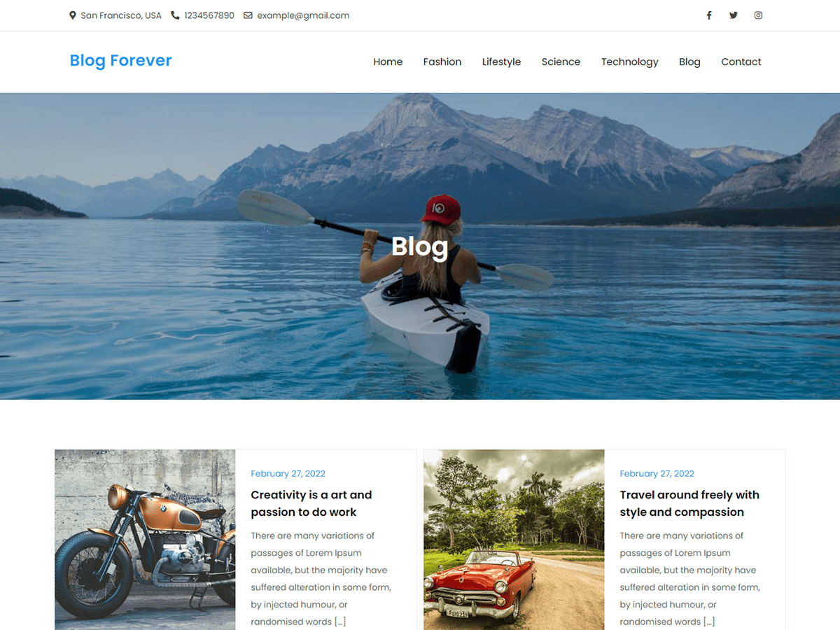 blog-forever theme websites examples