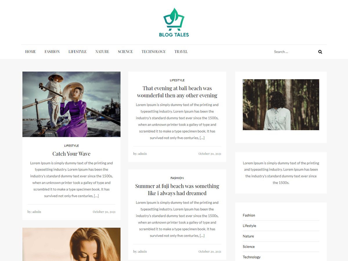 blog-tales theme websites examples