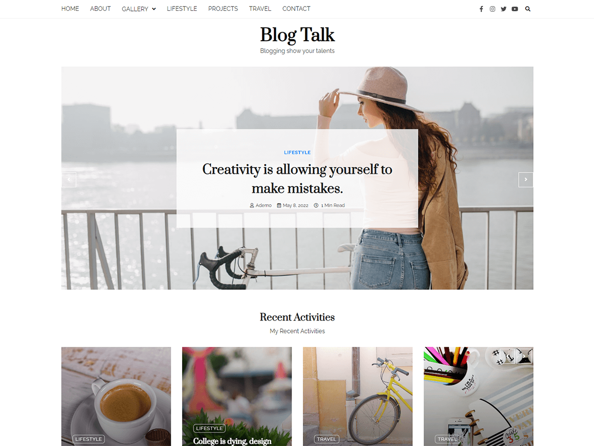 blog-talk theme websites examples