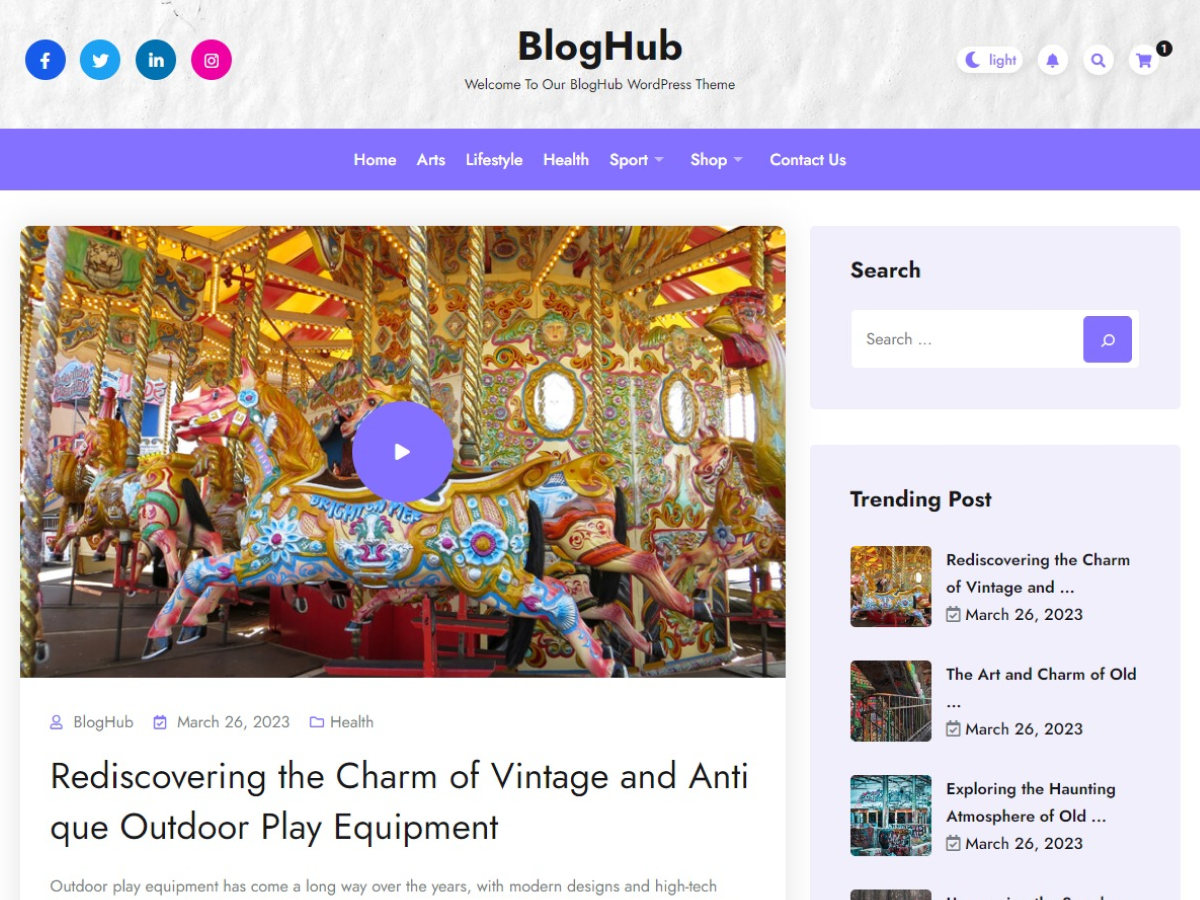 bloghub WordPress theme, websites list used bloghub theme bloghub theme websites examples