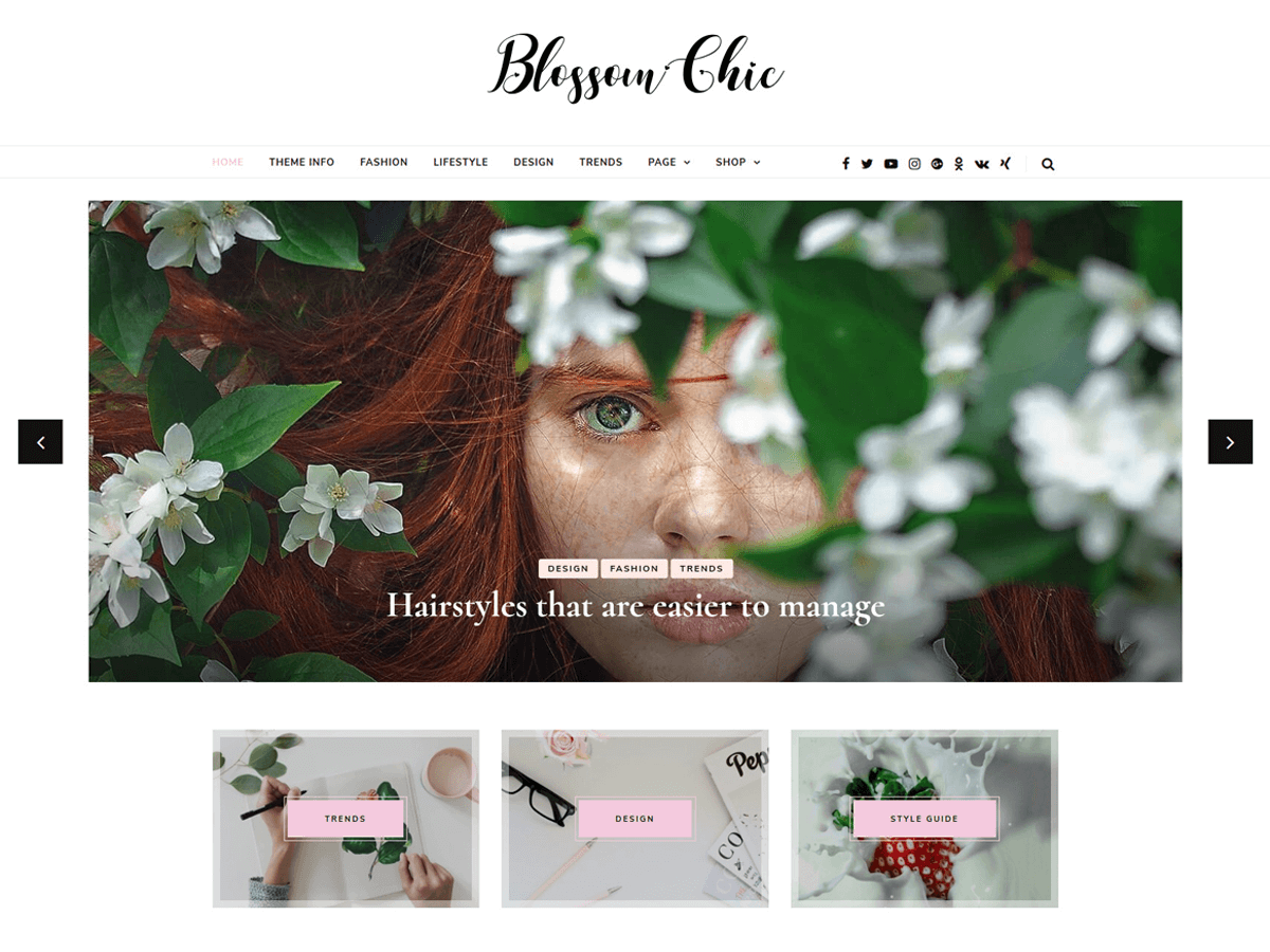 Blossom Chic website example screenshot