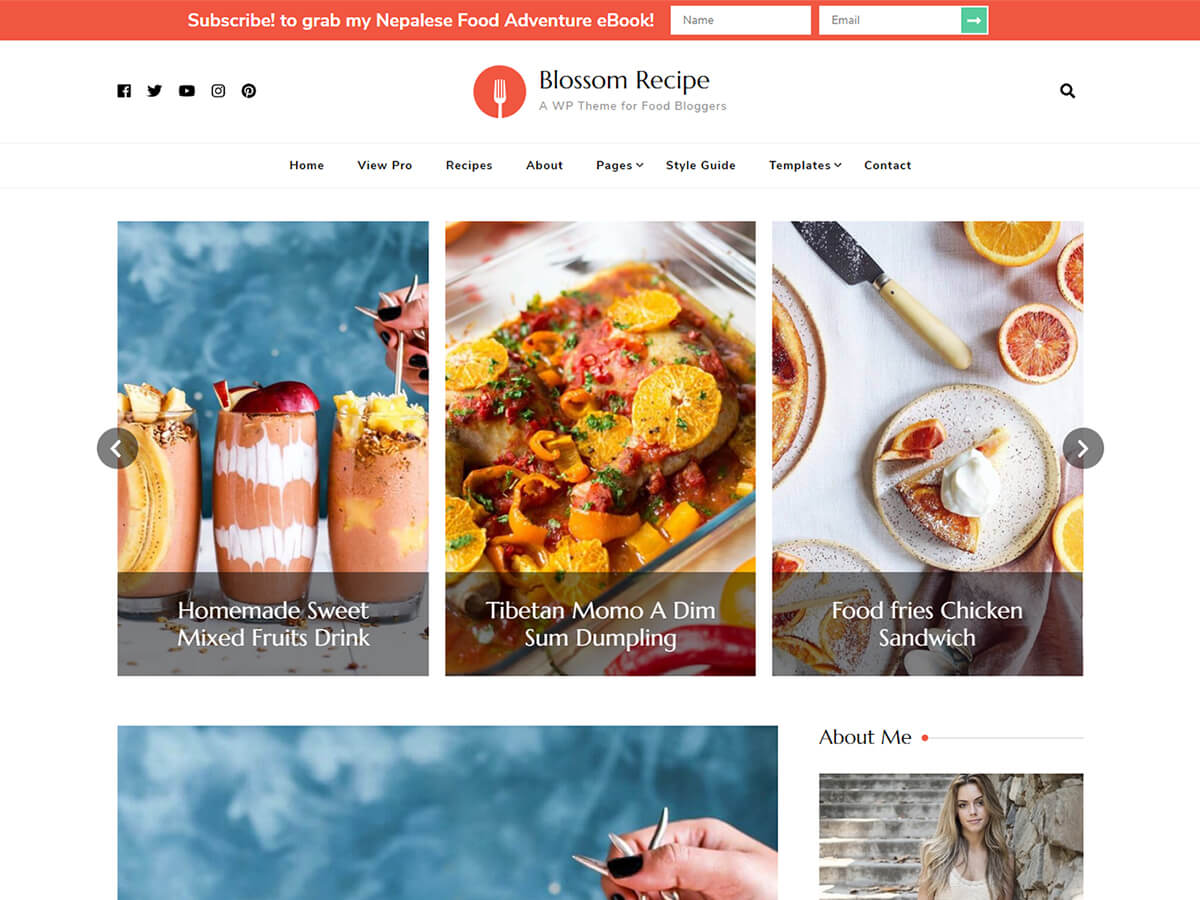 blossom-recipe theme websites examples