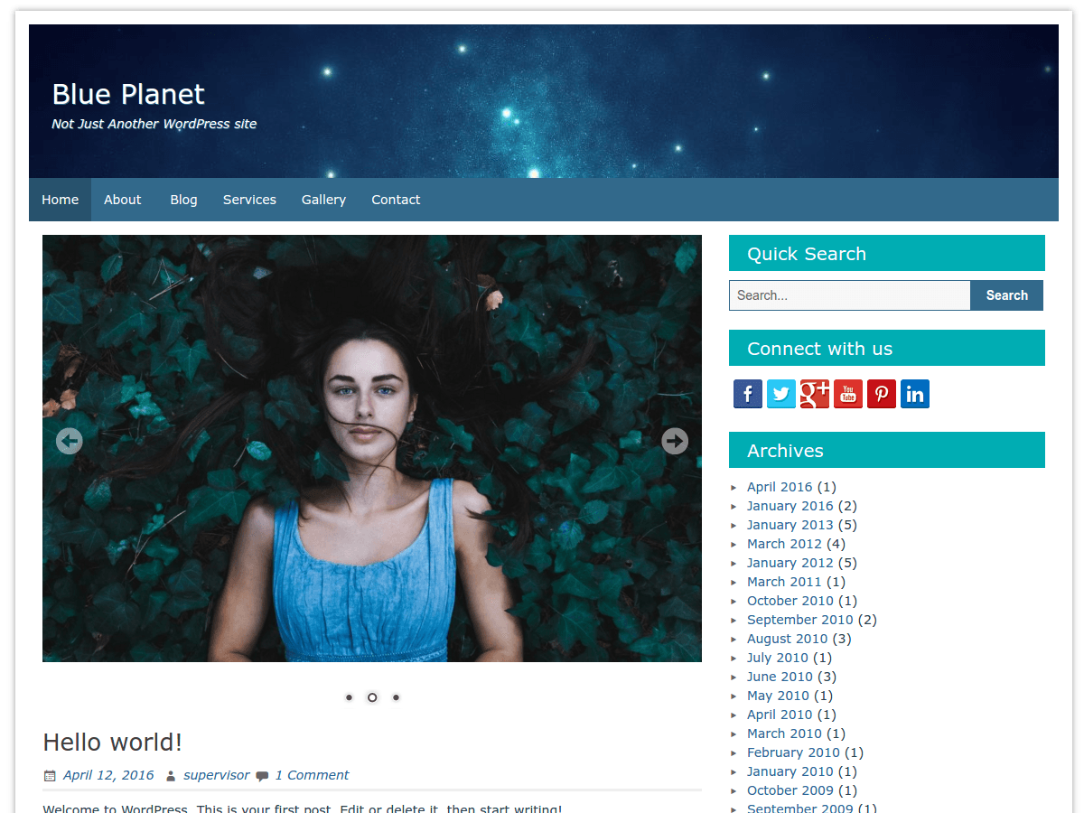 Blue Planet website example screenshot