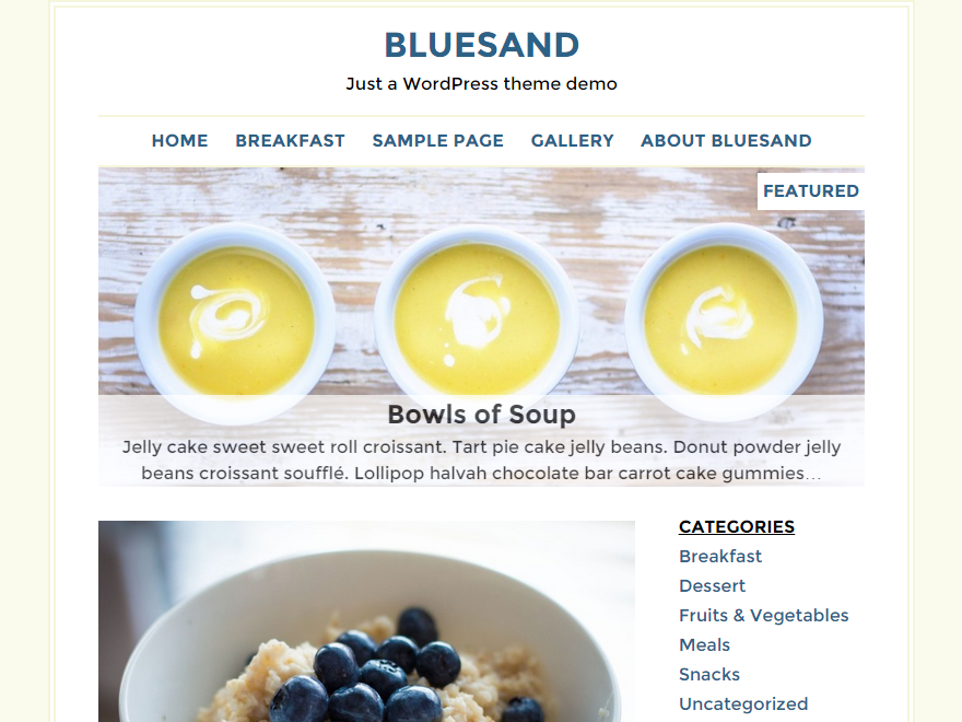 Bluesand theme websites examples