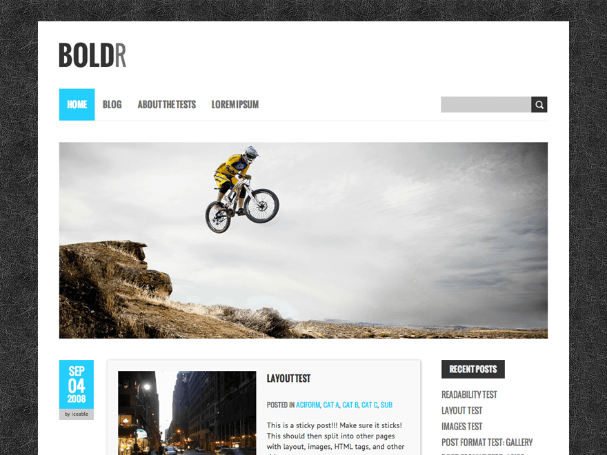 BoldR Lite website example screenshot