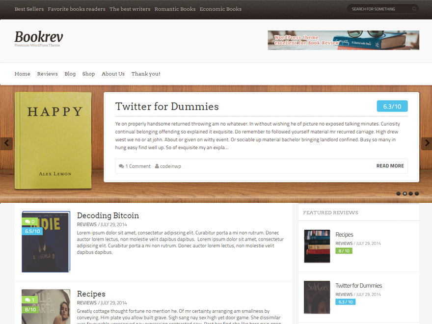 Book Rev Lite website example screenshot