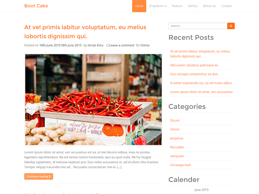bootcake theme websites examples