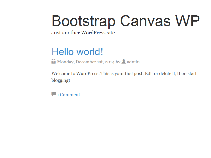 Bootstrap Canvas WP website example screenshot