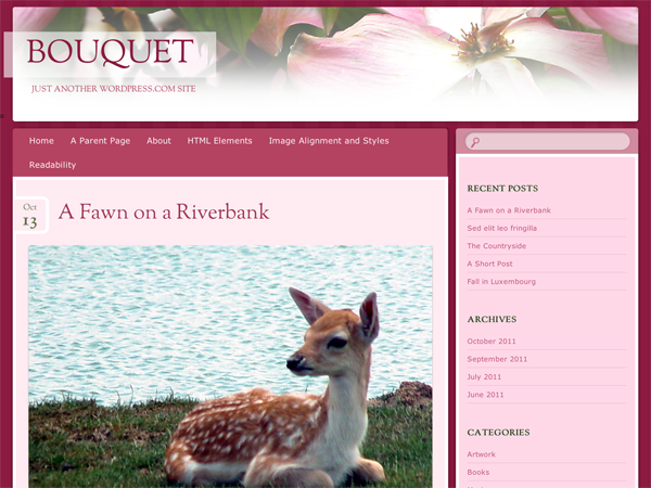 Bouquet website example screenshot
