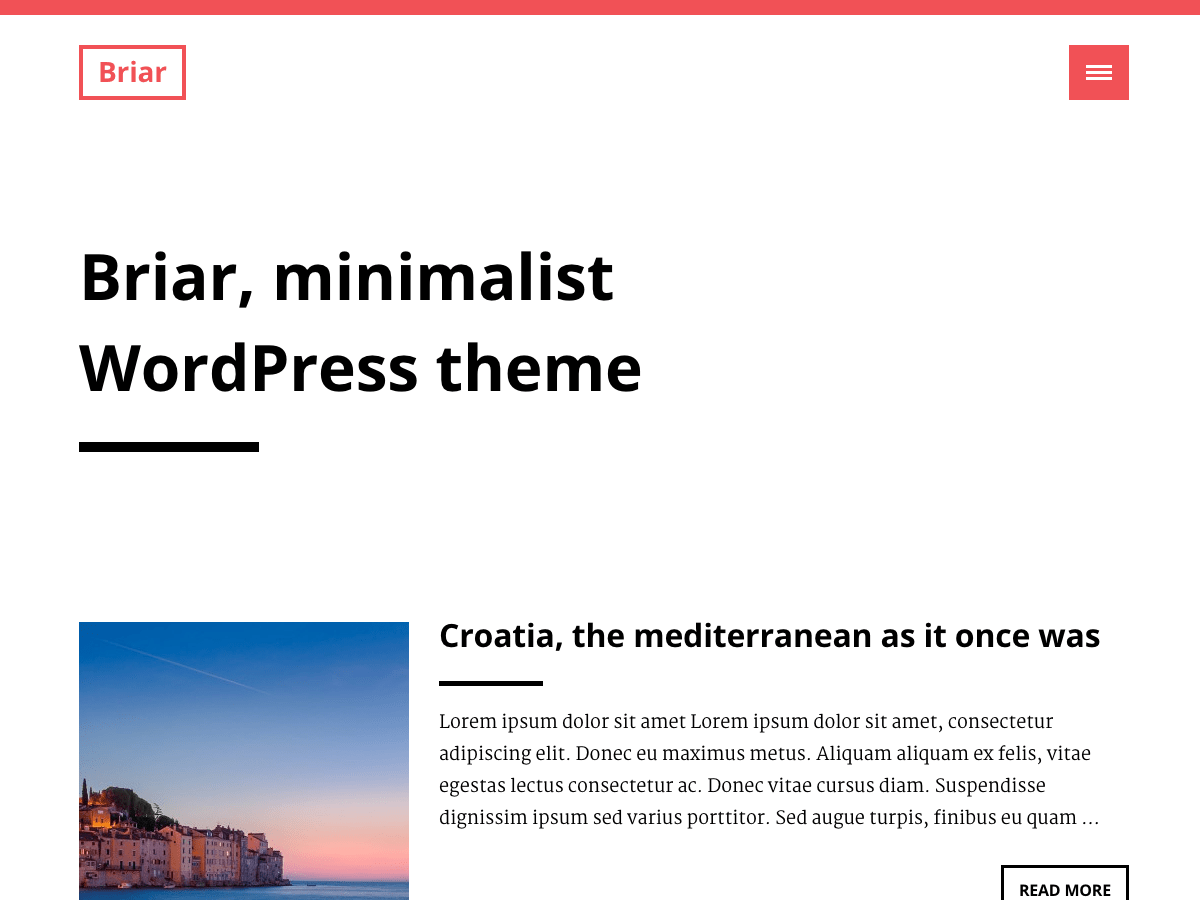 Briar theme websites examples