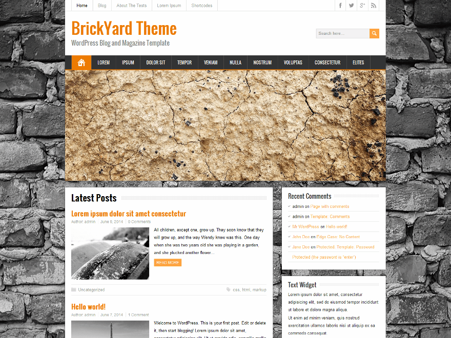 BrickYard website example screenshot
