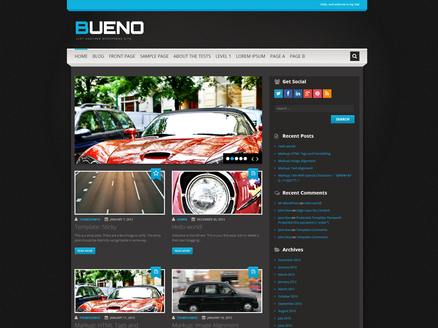 Bueno website example screenshot