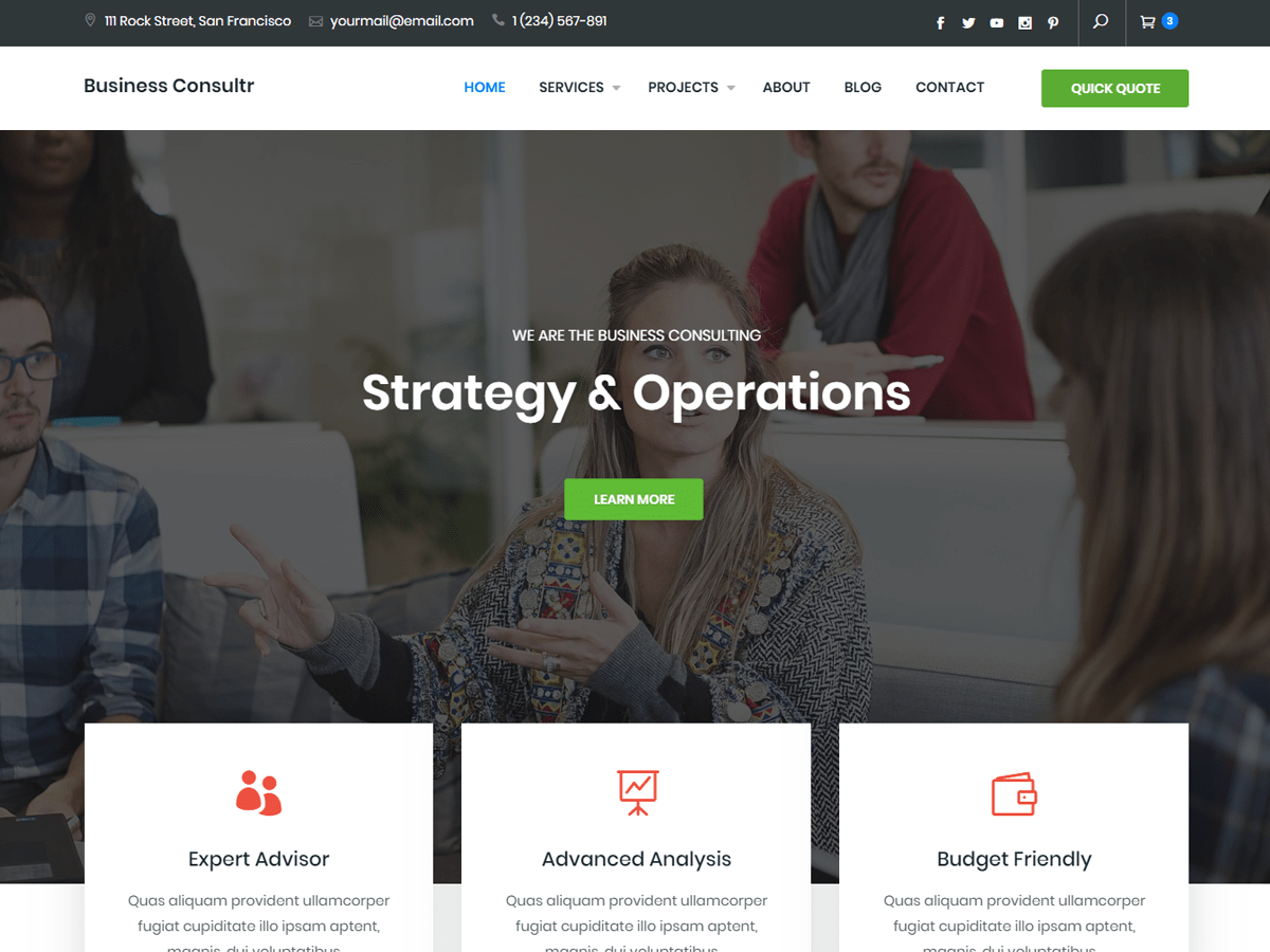business-consultr theme websites examples