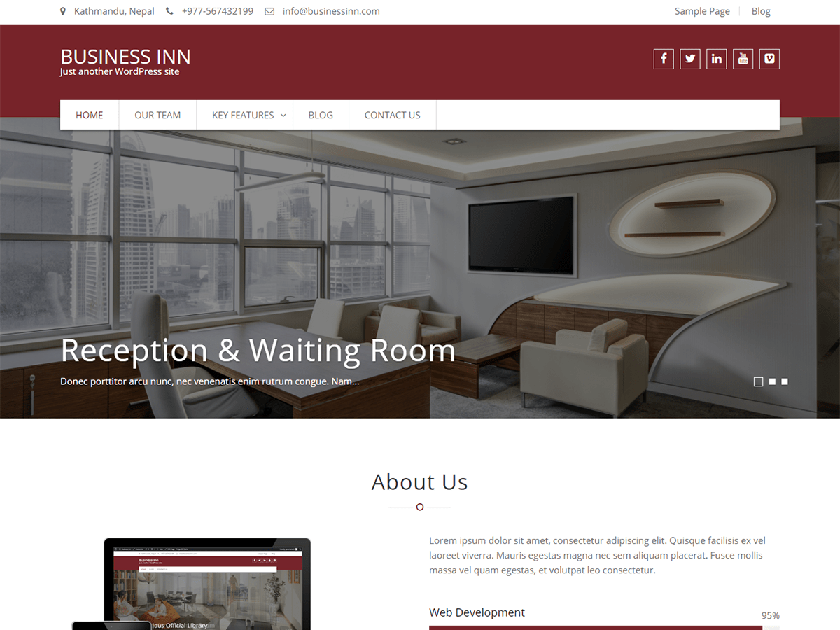 business-inn theme websites examples