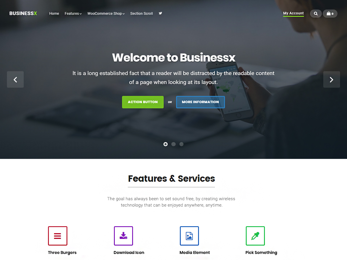 Businessx website example screenshot