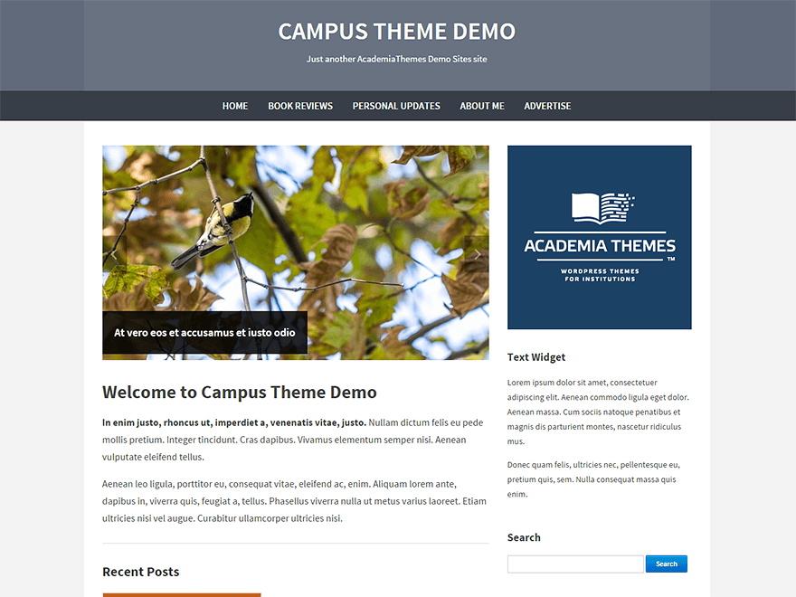 Campus website example screenshot