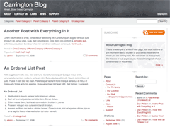 Carrington Blog website example screenshot