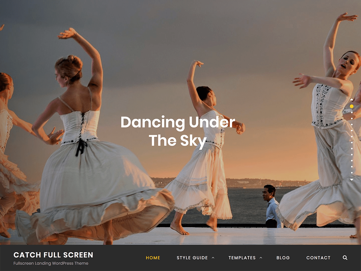 catch-fullscreen theme websites examples