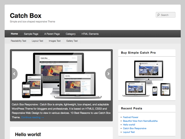 catchbox theme websites examples