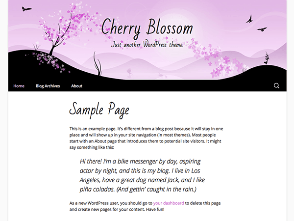 Cherry Blossom WordPress theme, websites list used Cherry Blossom theme Cherry Blossom theme websites examples